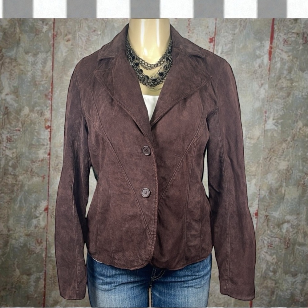 Sienna Leather blazer Size 10 🤎